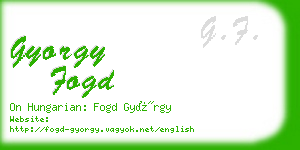 gyorgy fogd business card